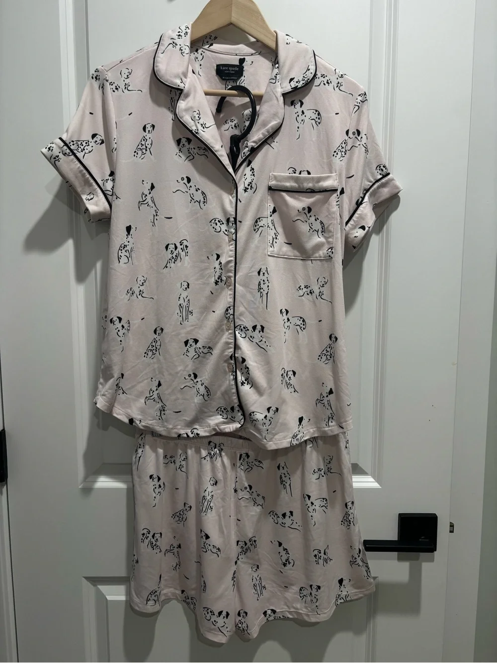 kate spade Pale Pink Dalmatian-Print Short Pajama Set